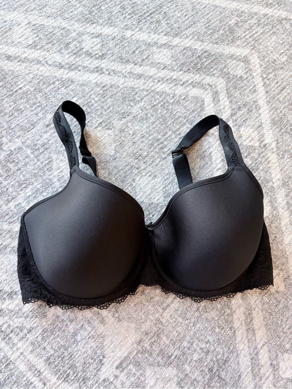Mey Black Lace-Trim T-Shirt Bra - Women's Comfort Support